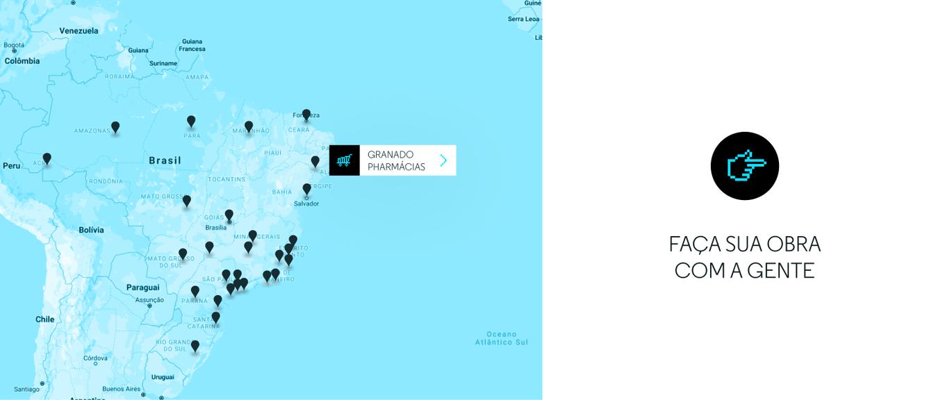 Exemplo do mapa navegável e do call-to-action
